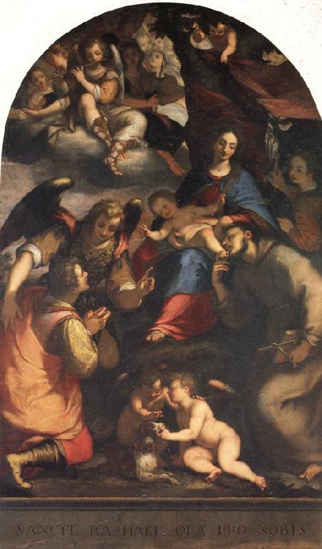 Paggi, Giovanni Battista Madonna and Child with St.Anthony of Padua,Tobias,and the Archangel Ra-Phael